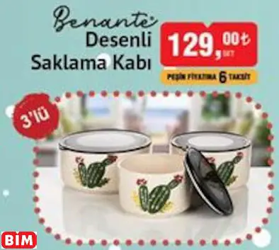 BENANTE DESENLİ  SAKLAMA KABI